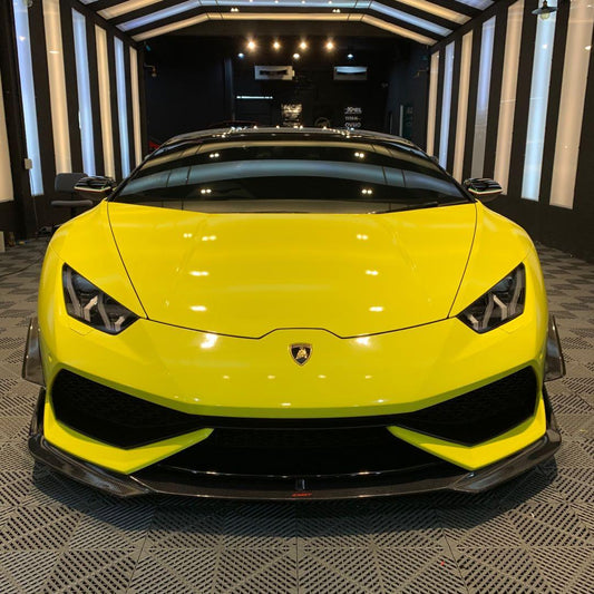 Lamborghini Huracan LP610 2015-2018 with Aftermarket Parts - Front Bumper Canards Carbon Fiber / FRP from CMST Tuning
