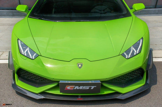 Lamborghini Huracan LP610 2015-2018 with Aftermarket Parts - Front Bumper Canards Carbon Fiber / FRP from CMST Tuning