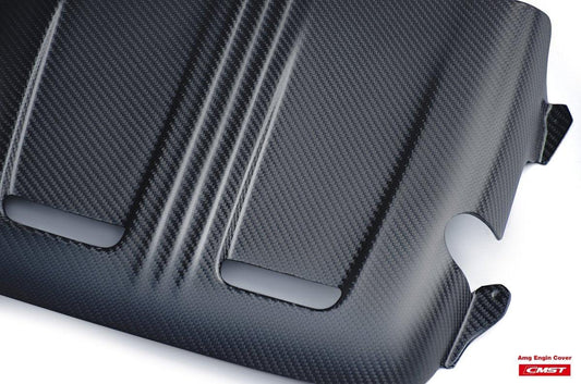 Mercedes Benz C63S C63 AMG W205 2015-2022 & GLC63 AMG X254 C254 2018-2021 & AMG GT GTS GTC GTR Pro C190 2016-2021 with Aftermarket Parts - Carbon Fiber FRP Engine Cover from CMST Tuning