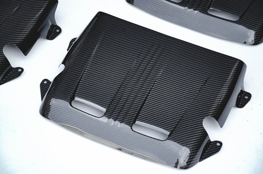 Mercedes Benz C63S C63 AMG W205 2015-2022 & GLC63 AMG X254 C254 2018-2021 & AMG GT GTS GTC GTR Pro C190 2016-2021 with Aftermarket Parts - Carbon Fiber FRP Engine Cover from CMST Tuning
