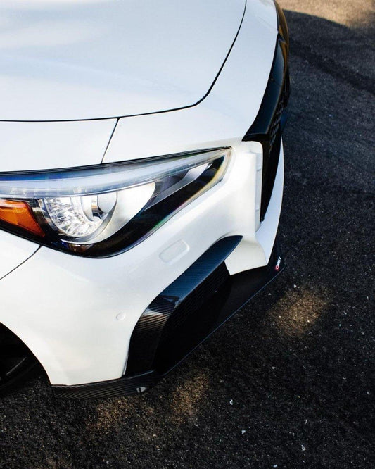 Infiniti Q50 Red Sport 400 Luxe Sensory Signature Premium Pure 2014-ON with Aftermarket Parts - Project Black S Concept Style Front Bumper & Lip Carbon Fiber / FRP from CMST Tuning