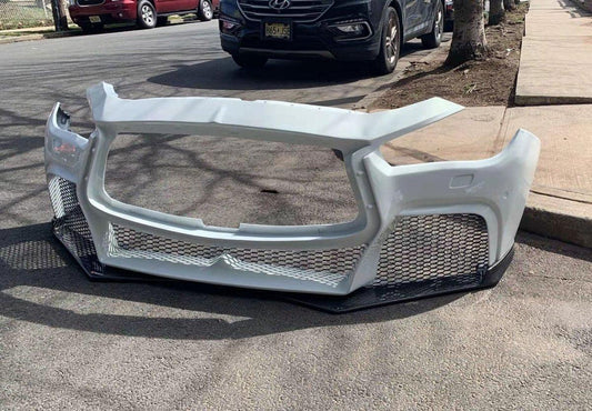 Infiniti Q50 Red Sport 400 Luxe Sensory Signature Premium Pure 2014-ON with Aftermarket Parts - Project Black S Concept Style Front Bumper & Lip Carbon Fiber / FRP from CMST Tuning
