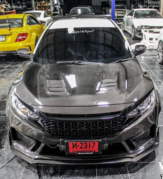 Upgrade Your Honda Civic 10th Gen FC1 FC2 FC5 FC6 2016-2021 & Civic 10th Gen FC3 FC4 FK7 2017-2021 with Aftermarket Parts - Front Bumper & Lip Carbon Fiber / FRP from CMST Tuning