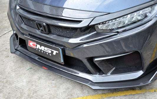 Upgrade Your Honda Civic 10th Gen FC1 FC2 FC5 FC6 2016-2021 & Civic 10th Gen FC3 FC4 FK7 2017-2021 with Aftermarket Parts - Front Bumper & Lip Carbon Fiber / FRP from CMST Tuning