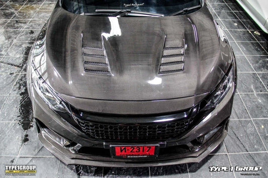 Upgrade Your Honda Civic 10th Gen FC1 FC2 FC5 FC6 2016-2021 & Civic 10th Gen FC3 FC4 FK7 2017-2021 with Aftermarket Parts - Front Bumper & Lip Carbon Fiber / FRP from CMST Tuning