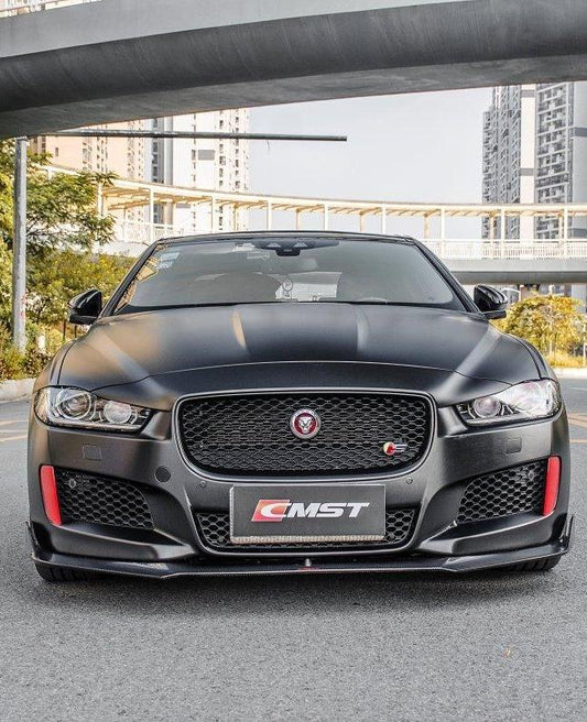 Jaguar XE 2017-2020 with Aftermarket Parts - Front Lip Splitter Carbon Fiber / FRP from CMST Tuning
