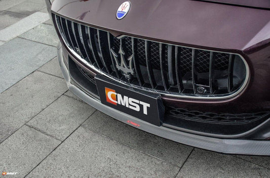 Maserati Quattroporte GTS SQ4 S 2014-2016 with Aftermarket Parts - Front Lip Splitter Carbon Fiber / FRP from CMST Tuning