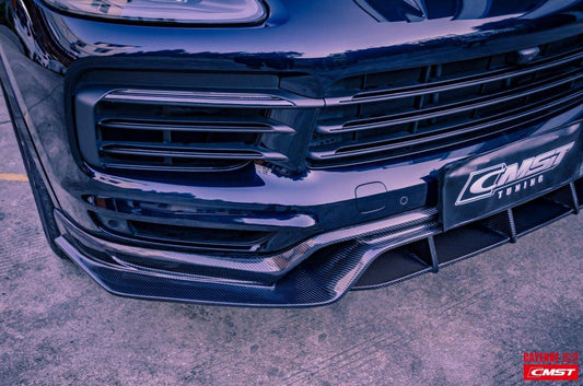 Porsche Cayenne 9Y0 9Y0.1 Base/S 2019-2023 & Cayenne 9Y3 9Y3.1 Base/S 2019-2023 (fitment not suitable for bumpers with sport design package) with Aftermarket Parts - Carbon Fiber & FRP Front Lip from CMST Tuning