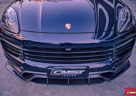 Porsche Cayenne 9Y0 9Y0.1 Base/S 2019-2023 & Cayenne 9Y3 9Y3.1 Base/S 2019-2023 (fitment not suitable for bumpers with sport design package) with Aftermarket Parts - Carbon Fiber & FRP Front Lip from CMST Tuning