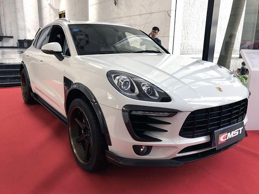 Porsche Macan 95B.1 Base/S 2015-2018 with Aftermarket Parts - Carbon Fiber & FRP Front Lip from CMST Tuning