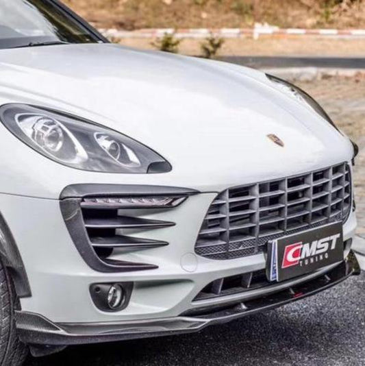 Porsche Macan 95B.1 Base/S 2015-2018 with Aftermarket Parts - Carbon Fiber & FRP Front Lip from CMST Tuning