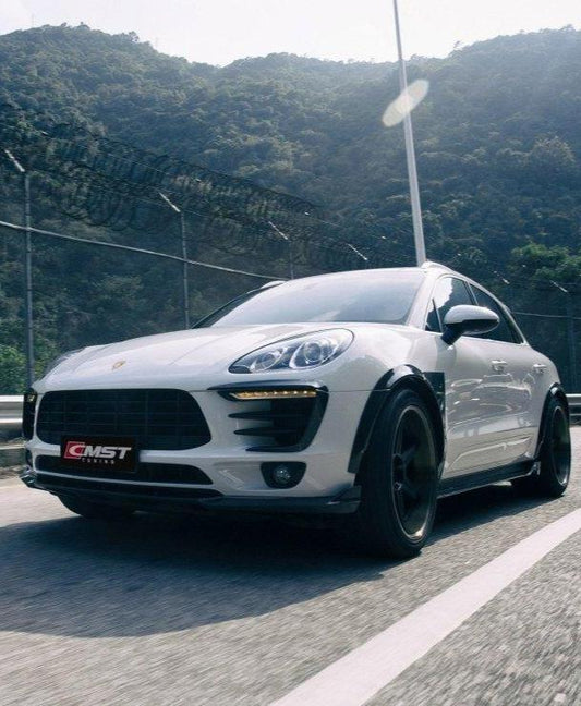 Porsche Macan 95B.1 Base/S 2015-2018 with Aftermarket Parts - Carbon Fiber & FRP Front Lip from CMST Tuning