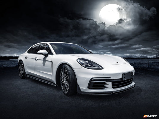 Panamera 971 971.1 Turbo/Turbo S 2017-2020 & Panamera 971 971.1 RWD/Base/4/4S 2017-2020 with Aftermarket Parts - Vacuumed Carbon & FRP Front Lip from CMST Tuning