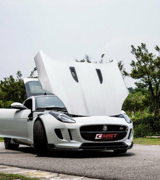 Jaguar F-Type SVR R S Base 2014-2020 with Aftermarket Parts - Front Lip Splitter Carbon Fiber / FRP from CMST Tuning