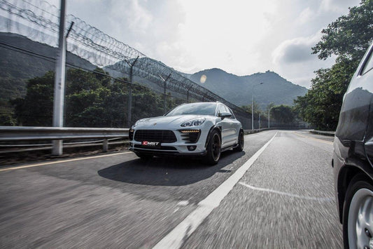 Porsche Macan 95B.1 Base/S 2015-2018 with Aftermarket Parts - Carbon Fiber & FRP Upper Valences from CMST Tuning