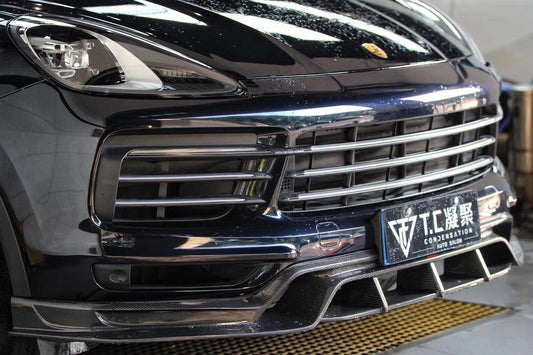 Porsche Cayenne 9Y0 9Y0.1 Base/S 2019-2023 & Cayenne 9Y3 9Y3.1 Base/S 2019-2023 (fitment not suitable for bumpers with sport design package) with Aftermarket Parts - Carbon Fiber & FRP Upper Valences from CMST Tuning