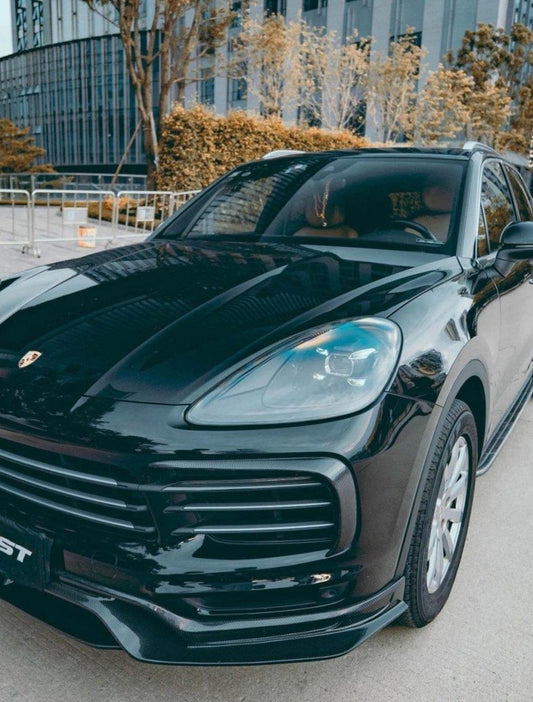 Porsche Cayenne 9Y0 9Y0.1 Base/S 2019-2023 & Cayenne 9Y3 9Y3.1 Base/S 2019-2023 (fitment not suitable for bumpers with sport design package) with Aftermarket Parts - Carbon Fiber & FRP Upper Valences from CMST TuningSpeedShop