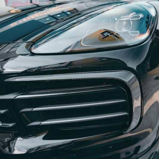 Porsche Cayenne 9Y0 9Y0.1 Base/S 2019-2023 & Cayenne 9Y3 9Y3.1 Base/S 2019-2023 (fitment not suitable for bumpers with sport design package) with Aftermarket Parts - Carbon Fiber & FRP Upper Valences from CMST Tuning