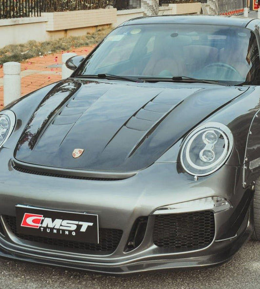 Porsche 987.1 Cayman & Boxster Base / S 2005 2006 2007 2008 & 987.2 Boxster Base / S / R 2009 2010 2011 2012 & 997.1 911 Carrera/S/4S/Targa/Targa4S/GTS/Turbo/Turbo S/GT3/GT3RS 2005 2006 2007 2008 & 997.1 911 Carrera/S/4S/Targa/Targa4S/GTS/Turbo/Turbo S/GT3/GT3RS/GT2 2009 2010 2011 2012 with Aftermarket Parts - Hood Carbon Fiber / FRP from CMST Tuning