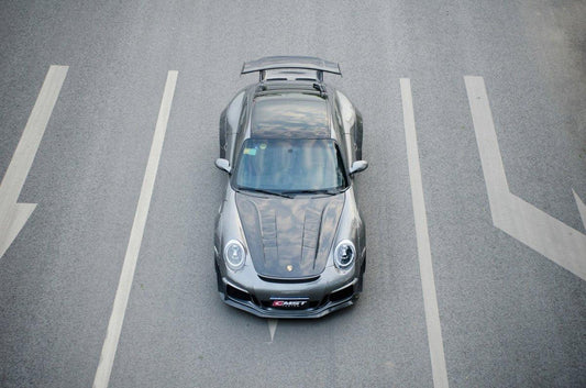 Porsche 987.1 Cayman & Boxster Base / S 2005 2006 2007 2008 & 987.2 Boxster Base / S / R 2009 2010 2011 2012 & 997.1 911 Carrera/S/4S/Targa/Targa4S/GTS/Turbo/Turbo S/GT3/GT3RS 2005 2006 2007 2008 & 997.1 911 Carrera/S/4S/Targa/Targa4S/GTS/Turbo/Turbo S/GT3/GT3RS/GT2 2009 2010 2011 2012 with Aftermarket Parts - Hood Carbon Fiber / FRP from CMST Tuning