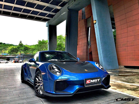 Porsche 911 991 991.1 991.2 Cayman Boxster 981 718 with Aftermarket Parts - Classic Hood Bonnet Carbon Fiber / FRP from CMST Tuning