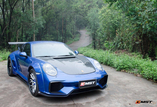 Porsche 911 991 991.1 991.2 Cayman Boxster 981 718 with Aftermarket Parts - Classic Hood Bonnet Carbon Fiber / FRP from CMST Tuning