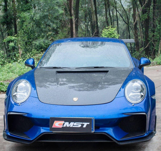 Porsche 911 991 991.1 991.2 Cayman Boxster 981 718 with Aftermarket Parts - Classic Hood Bonnet Carbon Fiber / FRP from CMST Tuning