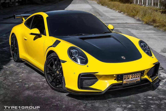 Porsche 911 991 991.1 991.2 Cayman Boxster 981 718 with Aftermarket Parts - Classic Hood Bonnet Carbon Fiber / FRP from CMST Tuning