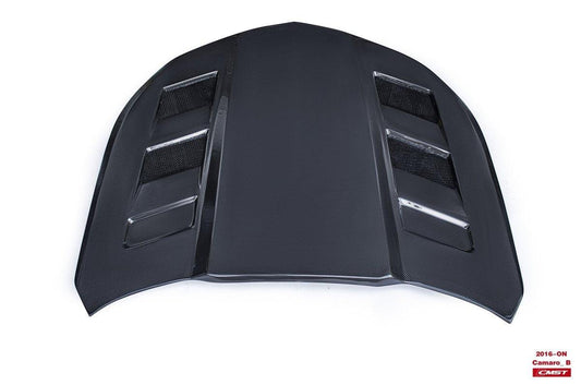 Camaro 6th Gen Z/28 2SS 1SS 3LT 2LT 1LT 2LS 1LS 2015-2024 & Camaro 6th Gen ZL1 2017-2024 with Aftermarket Parts - V1 Vented Style Hood Bonnet Carbon Fiber / FRP from CMST Tuning