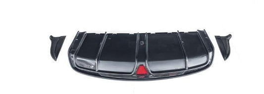 Tesla Model S 2nd Gen late 2016-early 2021 with Aftermarket Parts - Rear Diffuser & Canards Carbon Fiber / FRP from CMST Tuning