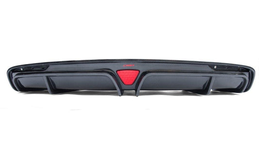 Tesla Model S 2nd Gen late 2016-early 2021 with Aftermarket Parts - Rear Diffuser & Canards Carbon Fiber / FRP from CMST Tuning