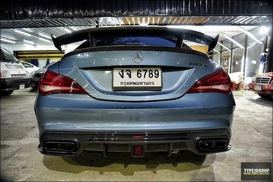 Mercedes Benz CLA45 AMG CLA250 C117 2014-2019 (fitment for CLA250 requires sport package bumper) with Aftermarket Parts - Rear Diffuser Carbon Fiber / FRP from CMST Tuning