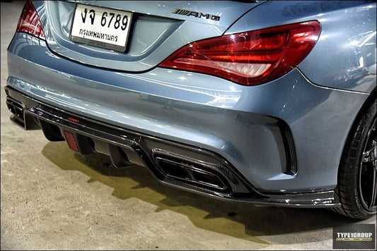 Mercedes Benz CLA45 AMG CLA250 C117 2014-2019 (fitment for CLA250 requires sport package bumper) with Aftermarket Parts - Rear Diffuser Carbon Fiber / FRP from CMST Tuning