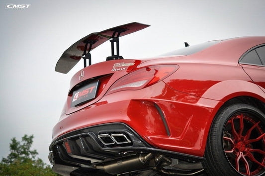 Mercedes Benz CLA45 AMG CLA250 C117 2014-2019 (fitment for CLA250 requires sport package bumper) with Aftermarket Parts - Rear Diffuser Carbon Fiber / FRP from CMST Tuning