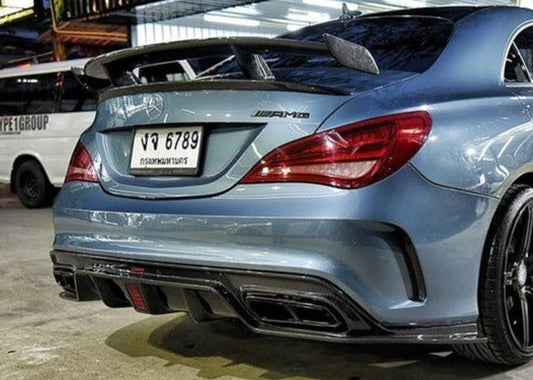 Mercedes Benz CLA45 AMG CLA250 C117 2014-2019 (fitment for CLA250 requires sport package bumper) with Aftermarket Parts - Rear Diffuser Carbon Fiber / FRP from CMST Tuning