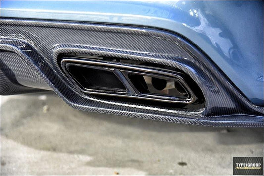 Mercedes Benz CLA45 AMG CLA250 C117 2014-2019 (fitment for CLA250 requires sport package bumper) with Aftermarket Parts - Rear Diffuser Carbon Fiber / FRP from CMST Tuning