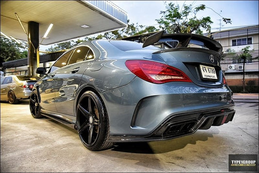 Mercedes Benz CLA45 AMG CLA250 C117 2014-2019 (fitment for CLA250 requires sport package bumper) with Aftermarket Parts - Rear Diffuser Carbon Fiber / FRP from CMST Tuning
