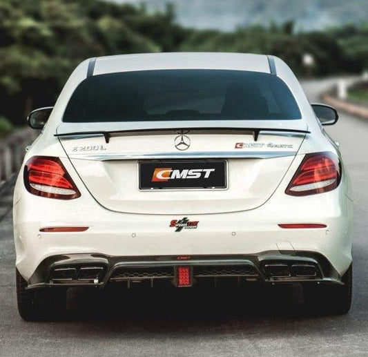Mercedes Benz E-Class E63S E63 E53 E43 AMG E550 E450 E400 E350 E300 W213 2017-2023 (non-AMG models requires sport package bumper) with Aftermarket Parts - Rear Diffuser Carbon Fiber/FRP from CMST Tuning