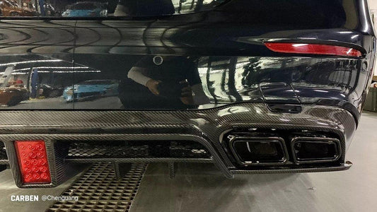 Mercedes Benz E-Class E63S E63 E53 E43 AMG E550 E450 E400 E350 E300 W213 2017-2023 (non-AMG models requires sport package bumper) with Aftermarket Parts - Rear Diffuser Carbon Fiber/FRP from CMST Tuning