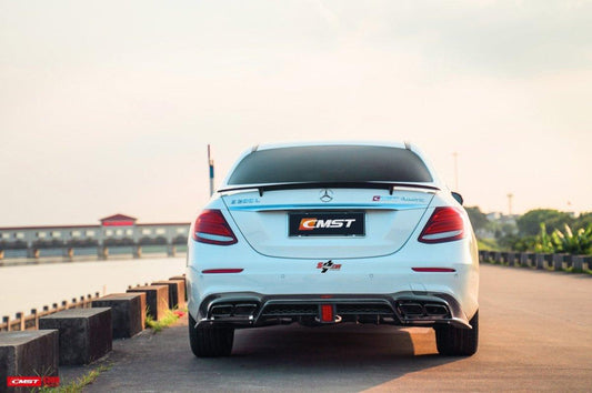 Mercedes Benz E-Class E63S E63 E53 E43 AMG E550 E450 E400 E350 E300 W213 2017-2023 (non-AMG models requires sport package bumper) with Aftermarket Parts - Rear Diffuser Carbon Fiber/FRP from CMST Tuning