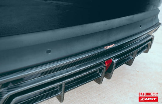 Porsche Cayenne 9Y0 9Y0.1 Base/S/Turbo/Turbo S 2019 2023 & Cayenne 9Y3 9Y3.1 Base/S/Turbo/Turbo S 2019-2023with Aftermarket Parts - Carbon Fiber & FRP Rear Diffuser from CMST Tuning