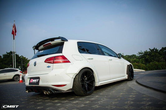 Volkswagen Golf R GTI Base MK7 2015-2018 (quad tips conversion for GTI and base Golf, Golf R may require exhaust exit repositioning) with Aftermarket Parts - Rear Diffuser Carbon Fiber / FRP from CMST Tuning