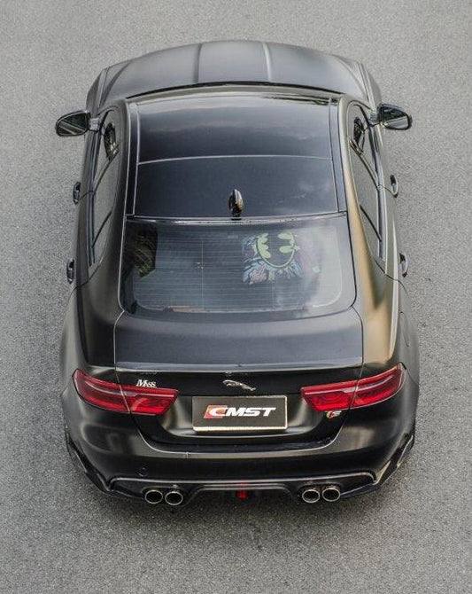 Jaguar XE 2017-2020 with Aftermarket Parts - Rear Duck Bill Tail Spoiler Carbon Fiber / FRP from CMST Tuning