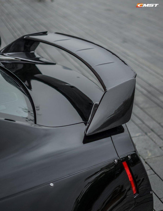 Nissan GTR Nismo T-Spec Black Edition Track Eidtion Premium Pure 2008-2023 with Aftermarket Parts - Rear Spoiler Wing Carbon Fiber / FRP from CMST Tuning