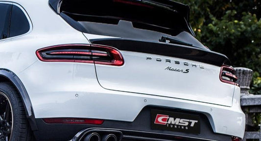 Porsche Macan 95B.1 Base/S/GTS/Sport Edition/Turbo 2015 2016 2017 2018 with Aftermarket Parts - Rear Trunk Spoiler Carbon Fiber / FRP from CMST Tuning