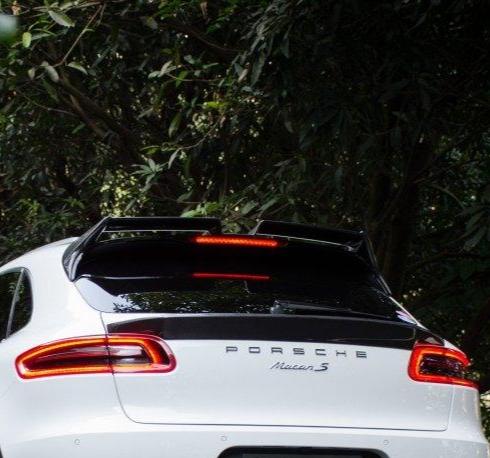 Porsche Macan 95B.1 Base/S/GTS/Sport Edition/Turbo 2015 2016 2017 2018 with Aftermarket Parts - Rear Trunk Spoiler Carbon Fiber / FRP from CMST Tuning