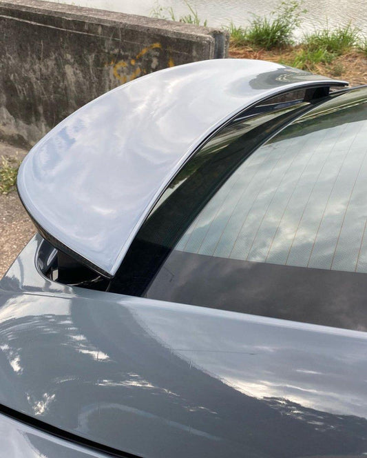 Tesla Model X P100D 100D 90D 75D 60D Performance Long Range Base 2016-2021 with Aftermarket Parts - Rear Trunk Spoiler Carbon Fiber / FRP from CMST Tuning