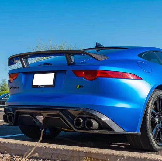 Jaguar F-Type SVR R S Base 2014-ON with Aftermarket Parts - V1 Style Rear Spoiler Wing Carbon Fiber / FRP from CMST Tuning