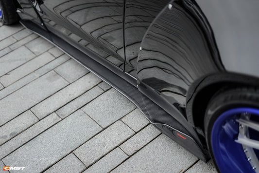 Nissan GTR Nismo T-Spec Black Edition Track Eidtion Premium Pure 2008-2023 with Aftermarket Parts - V1 Style Side Skirts Carbon Fiber / FRP from CMST Tuning