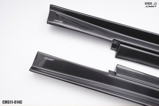 Nissan GTR Nismo T-Spec Black Edition Track Eidtion Premium Pure 2008-2024 with Aftermarket Parts - Stage 2 Style Side Skirts Carbon Fiber / FRP from CMST Tuning